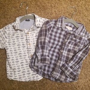 Short and long sleeve button down shirt